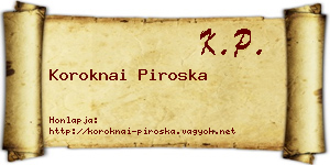Koroknai Piroska névjegykártya